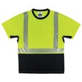 Glowear By Ergodyne M Lime Performance Hi-Vis T-Shirt Black Bottom 8283BK